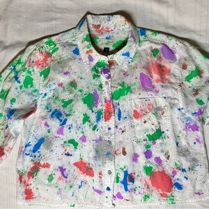 80’s Style Button-Up Crop Top- One of a Kind.